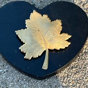 Gold Tone Leaf Brooch